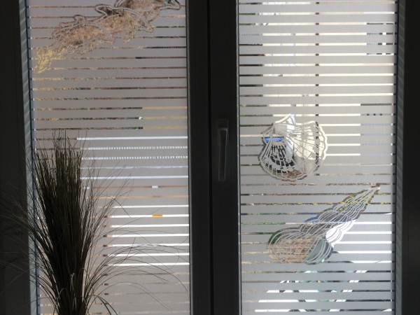 Glasdekor im Badezimmer